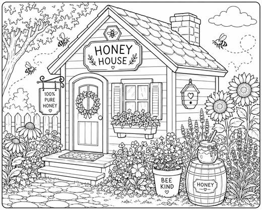 The Honey House coloring page